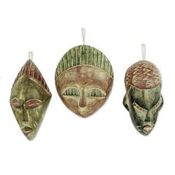 'Three Kings' (set of 3) - African Wood Christmas Ornaments