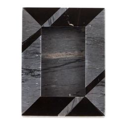 Modern Lines in Grey,'Modern Grey Marble Photo Frame from Mexico (4x6)'