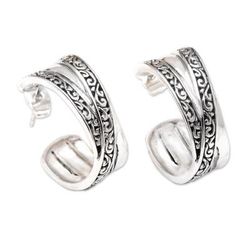 Island Beauty,'Artisan Crafted Sterling Silver Earrings'