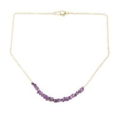 New Fantasy in Purple,'Hand Crafted Amethyst and Brass Pendant Necklace'