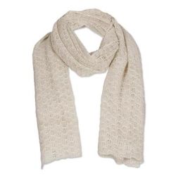Champagne Gossamer,'Textured 100% Baby Alpaca Wrap Scarf in Champagne from Peru'
