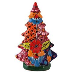 Christmas Glow,'Christmas Tree Talavera Ceramic Lantern from Mexico'