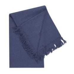 Blissful Dream in Azure,'100% Baby Alpaca Throw Blanket in Solid Azure from Peru'