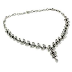 'White Daffodils' - Quartz Y Necklace in Sterling Silver from India with 50 Cts