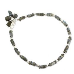 'Mystical Inspiration' - Labradorite Anklet Sterling Silver Handmade India