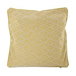 Diamond Splendor,'Handwoven Yellow Cotton Cushion Cover with Diamond Pattern'