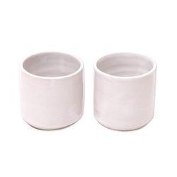 Pure Calm,'Pair of Ceramic Tea Cups Handcrafted in Bali'