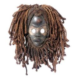 Liberian wood mask, 'Night Hunter Spirit' - Liberian Wood Mask