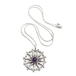 'Sun Spirit' - Unique Silver and Amethyst Necklace
