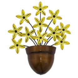 Black-Eyed Susan,'Yellow Flower Iron Wall Sculpture Crafted by Hand'