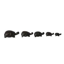 Ebony sculptures, 'Tortoise Family' (set of 5)