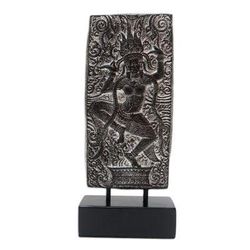 The Dancing Sri,'Cement Goddess Statuette with Wooden Base'