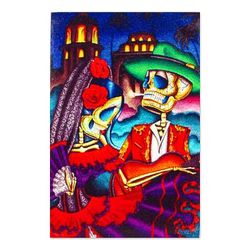 Colorful Underworld,'Mexican Wood Magnet with Day of the Death Decoupage'
