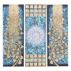 Winter Wealth,'Acrylic and Gold Foil Triptych on Canvas'