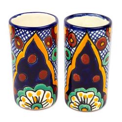 Hidalgo Fiesta,'Talavera-Style Ceramic Tumblers (Pair)'