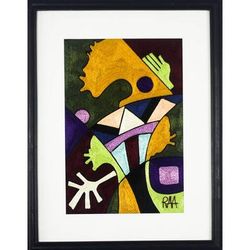 Peacemakers,'Colorful Abstract Cotton Wall Art from Ghana'