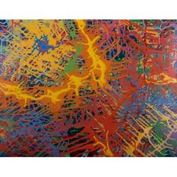 Hiding the Void,'Colorful Abstract Acrylic Painting'