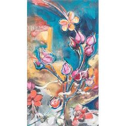 Beneath the Water,'Original Signed Costa Rican Fine Art Flower Painting'