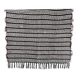 Russet Paths,'Woven Fringed Russet Throw Blanket with Striped Pattern'
