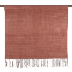 Raisin Charm,'Brown 100% Silk Throw Blanket Hand-Woven in India'