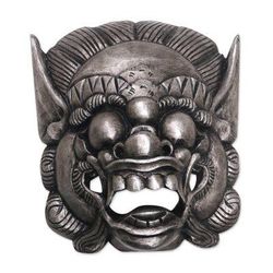 Barong Celeng,'Handmade Albesian Wood Barong Bangkal Mask from Bali'