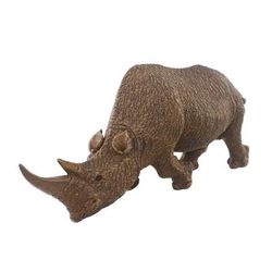 Majestic Rhino,'Hand Carved Thai Raintree Wood Realistic Rhino Sculpture'