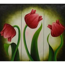 'Red Tulips' (triptych)