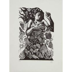 Dreams of Salt,'Mexican Mermaid Etching Print Signed Limited Edition'