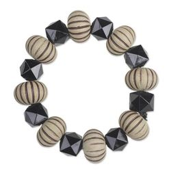Geometric Style,'Wood and Recycled Plastic Geometric Bracelet from Ghana'