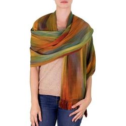 Bamboo fiber shawl, 'Nature's Ethereal Inspiration'