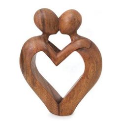 Wood sculpture, 'Sweet Love'