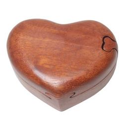 All My Love,'Hand Carved Suar Wood Puzzle Heart Box from Bali'