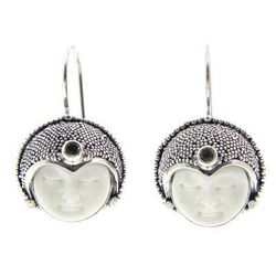 'Royal Lady' - Artisan Crafted Sterling Silver and Bone Earrings