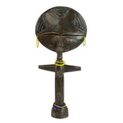 Mansa Woman,'Wood and Recycled Glass Beaded Fertility Doll from Ghana'