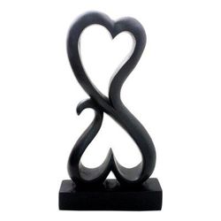 'Love Unites' - Artisan Crafted Romantic Wood Sculpture