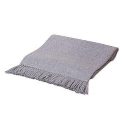 'Cozy Light Gray' - Alpaca Wool Solid Grey Throw Blanket