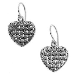 Heart of Steel,'Sterling Silver Heart Dangle Earrings Handmade in Indonesia'