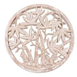 Rounded Bamboo,'Circular Suar Wood Relief Panel'