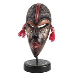 Striking Beauty,'Handmade African Sese Wood Tabletop Mask from Ghana'