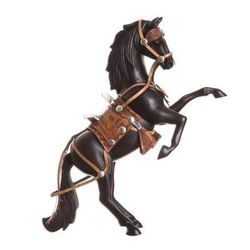 Proud Horse,'Cedar and Leather Horse Sculpture Carved by Hand'