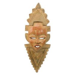 Festac Celebration,'Handcrafted Sese Wood Cultural African Mask from Ghana'