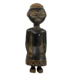 Ashanti Poise,'Handcrafted Sese Wood Ashanti Sculpture from Ghana'