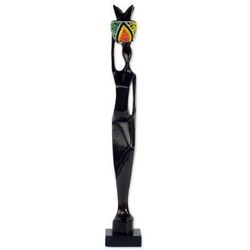 Akatua,'Handmade Ghanaian Ebony Wood and Recycled Glass Sculpture'