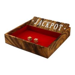 Friendly Pastime,'Handcrafted Rain Tree Wood Shut the Box Game from Thailand'