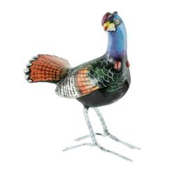Wild Turkey Hen,'Guatemala Handcrafted Ceramic Wild Turkey Hen Bird Figurine'