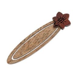 Sarchi Flower,'Floral Teak Wood Bookmark from Costa Rica'