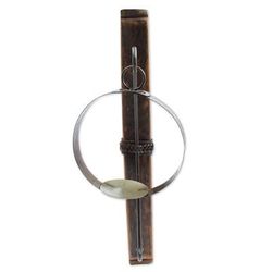 Lights from the Hacienda,'Iron and Wood Wall Sconce Handcrafted from Barrel in Mexico'