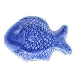 Mae Ping Fish in Blue,'Blue Celadon Ceramic Fish Serving Plate'