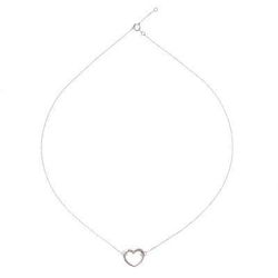 Big Heart,'Rose Gold Accented Sterling Silver Heart Necklace'