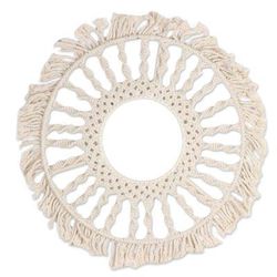 Shining Reflection,'Hand Crafted Cotton Macrame Wall Mirror'